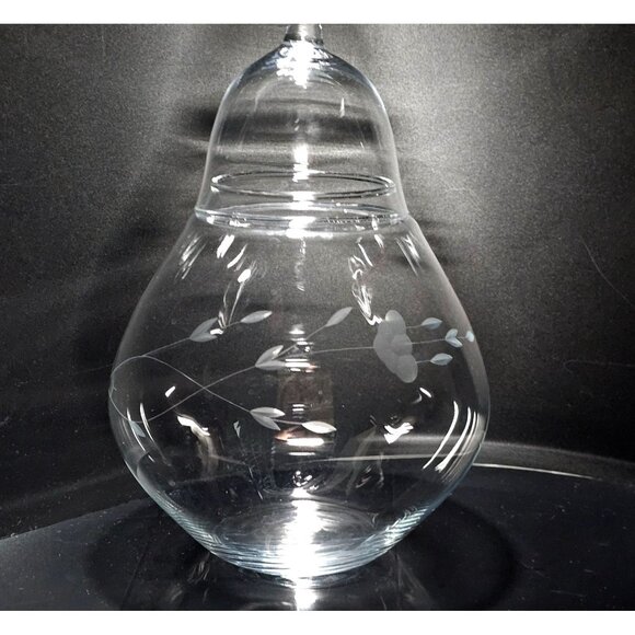 Princess House Heritage Etched Apothecary Jar canister crystal terrarium vanity - Picture 3 of 8